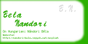 bela nandori business card