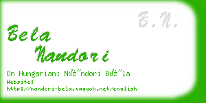 bela nandori business card